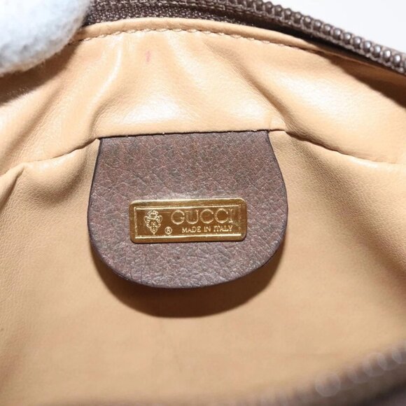 GUCCI GG Supreme Web Sherry Line Shoulder Bag PVC Beige Gold - Picture 12 of 16